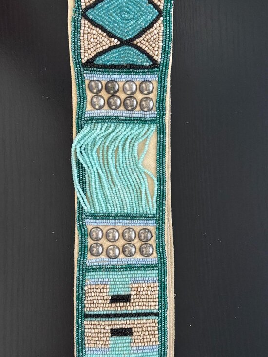 Double D Ranch Beaded Suede Belt Size 36 main image 10